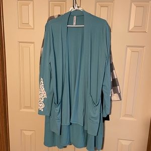 Turquoise cardigan 2x